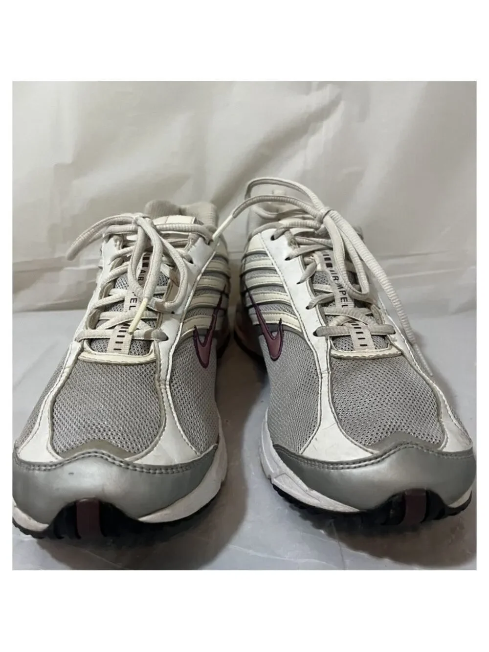 Nike Women Shoe Air Impel II Size 8.5 White Silver Walking Sneaker nike 312932-0